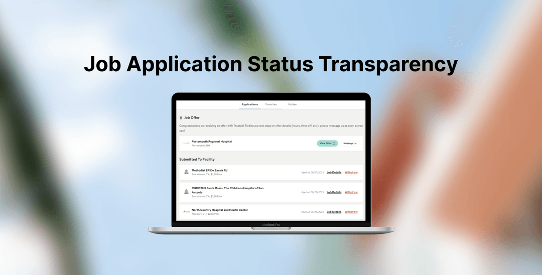 Job Application Status Transparency with Trusted Trusted Health